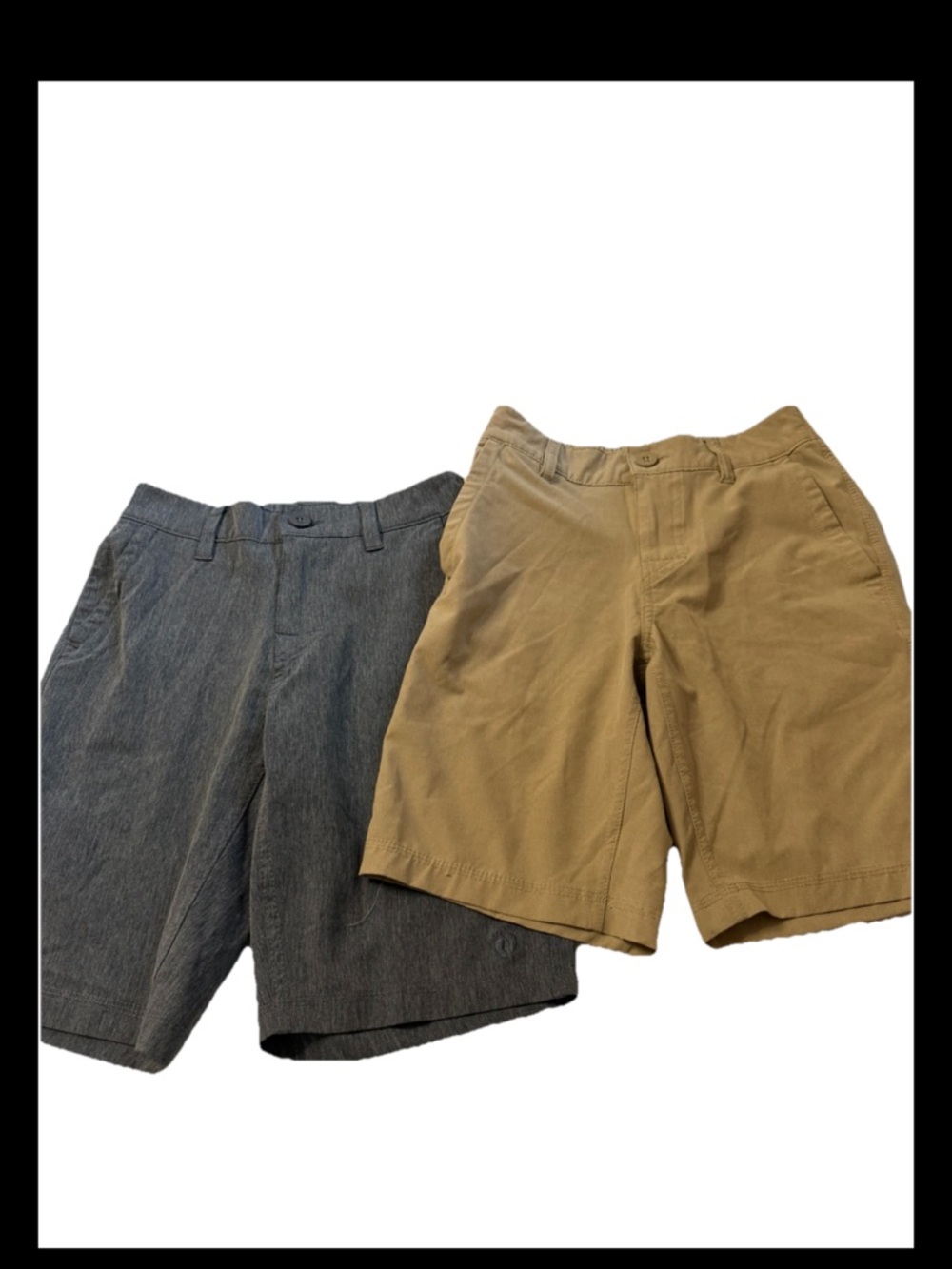Hang Ten Flat Front Shorts - Khaki and Charcoal boys small